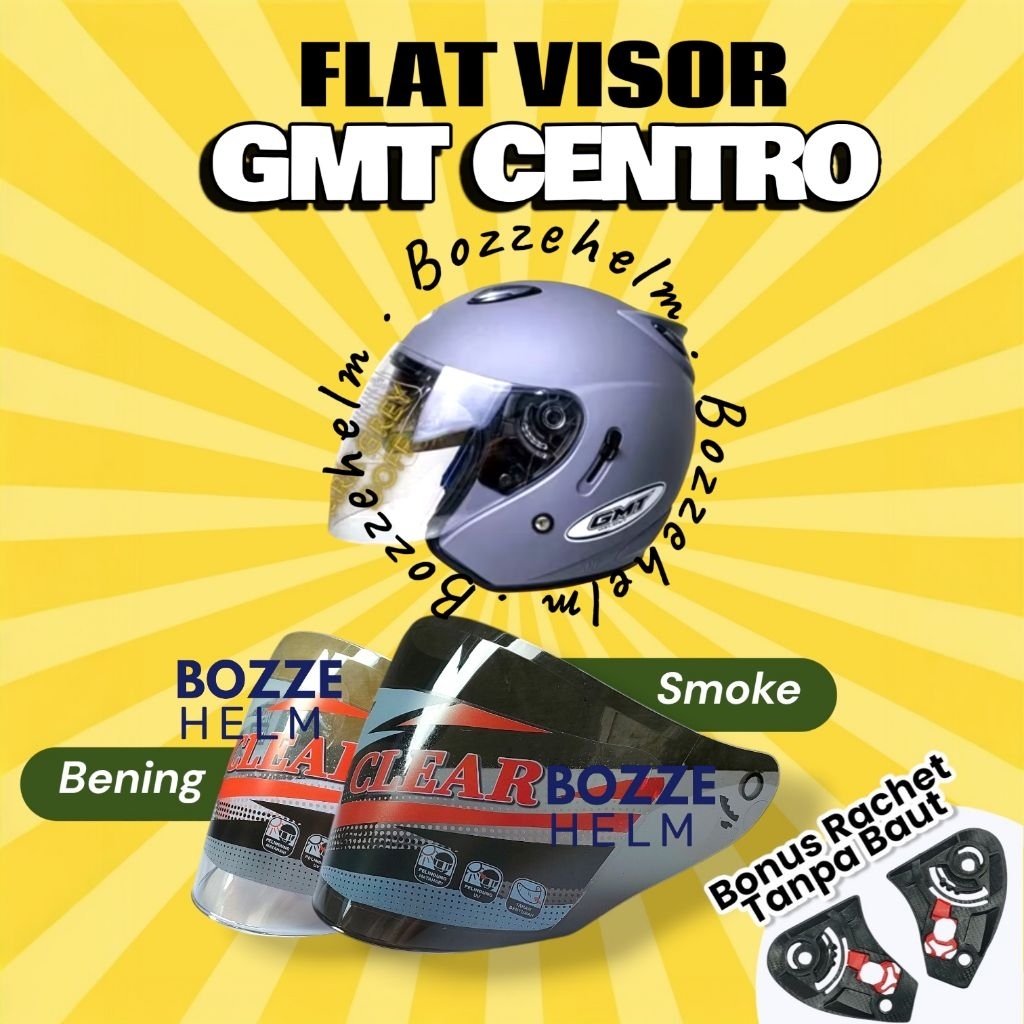 BOZZEHELM Kaca Helm GMT Centro Double Visor Flat Datar GMT Centro