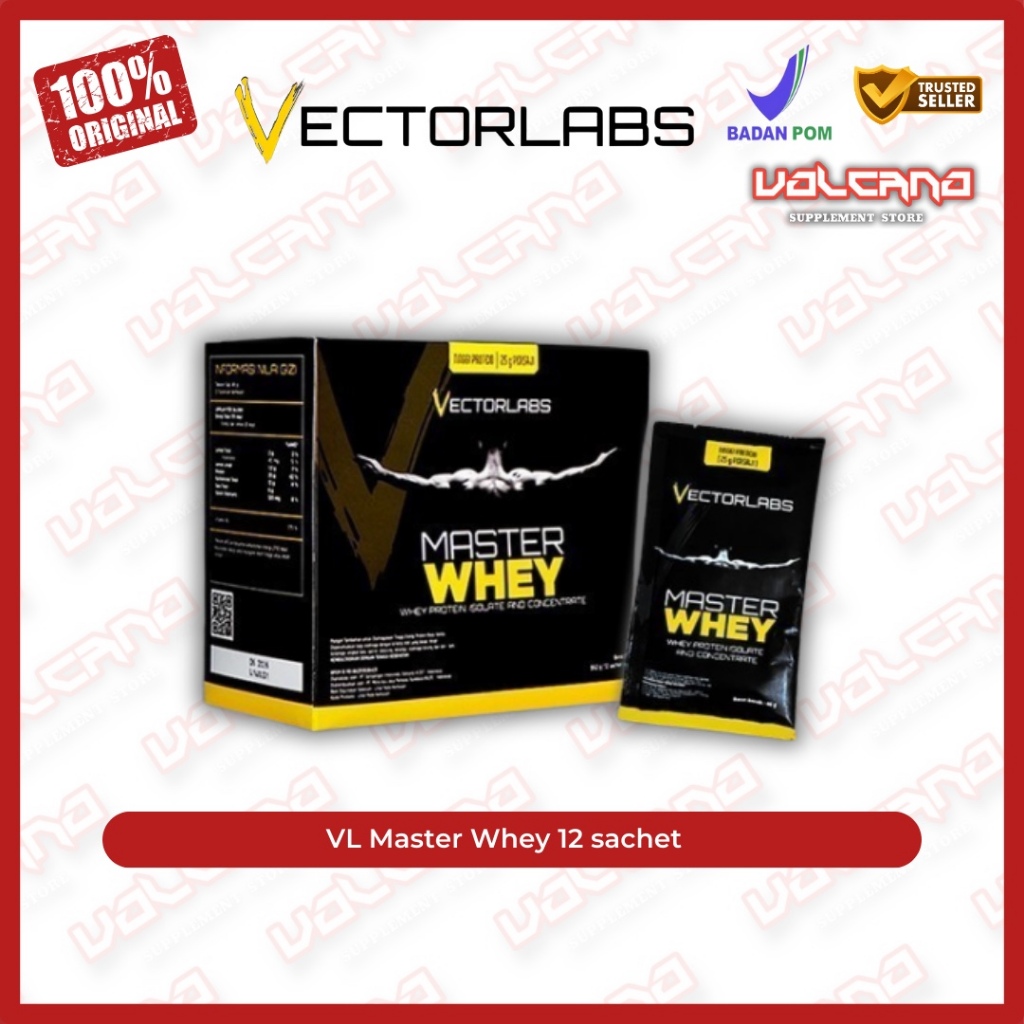 VL Master Whey 540 gr 12 sachet VectorLabs isolate concentrate protein BPOM