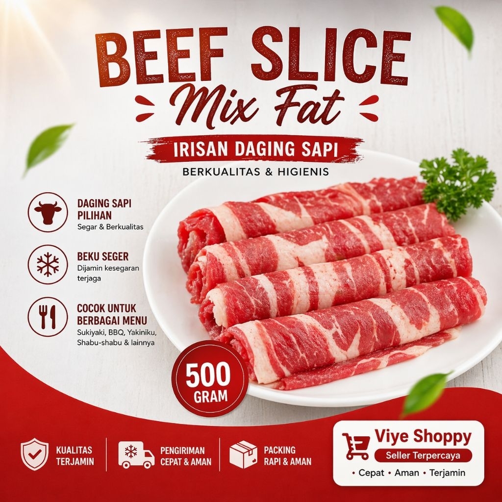 Beef Slice Mix Fat Grade A Plus Premium 500 gram | Beef Shortplate Grill Yakiniku