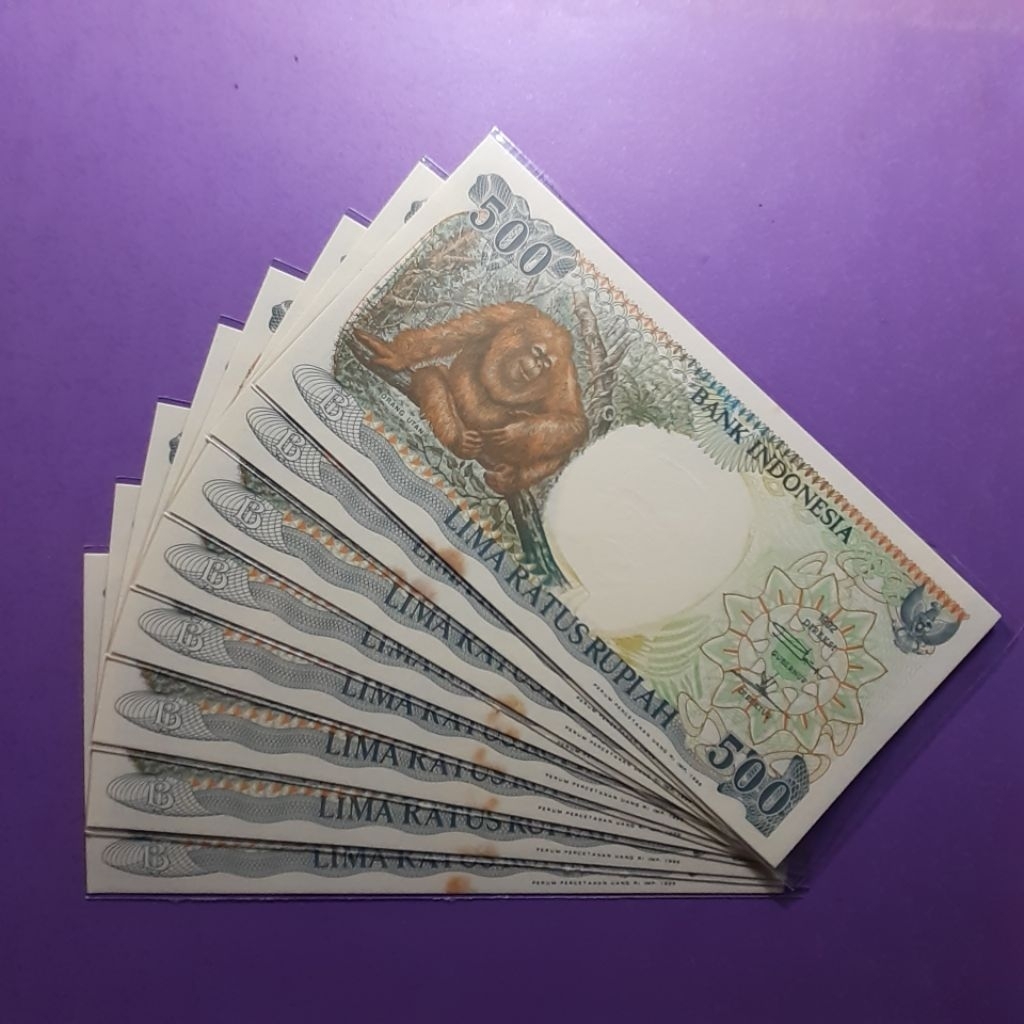 uang kuno 500 rupiah otan tahun 1992