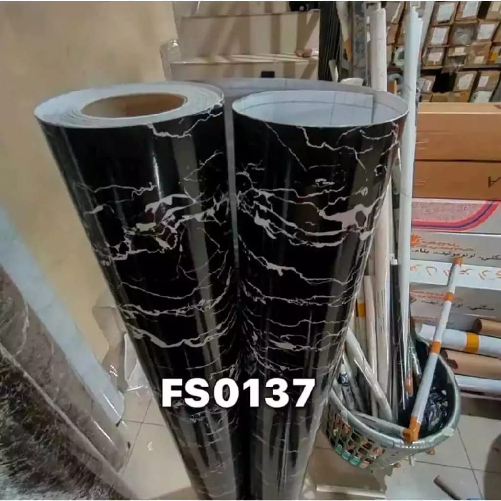 WALLPAPER MARMER HITAM GLOSSY/WALLPAPER STIKER DAPUR MOTIF MARMER WARNA HITAM GLOSSY/HPL STIKER MARM