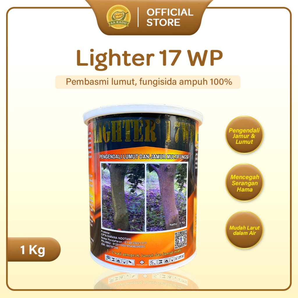 LIGHTER 17WP Kemasan 1Kg Fungisida Ampuh Pembasmi Lumut dan Jamur pada Batang & Rating