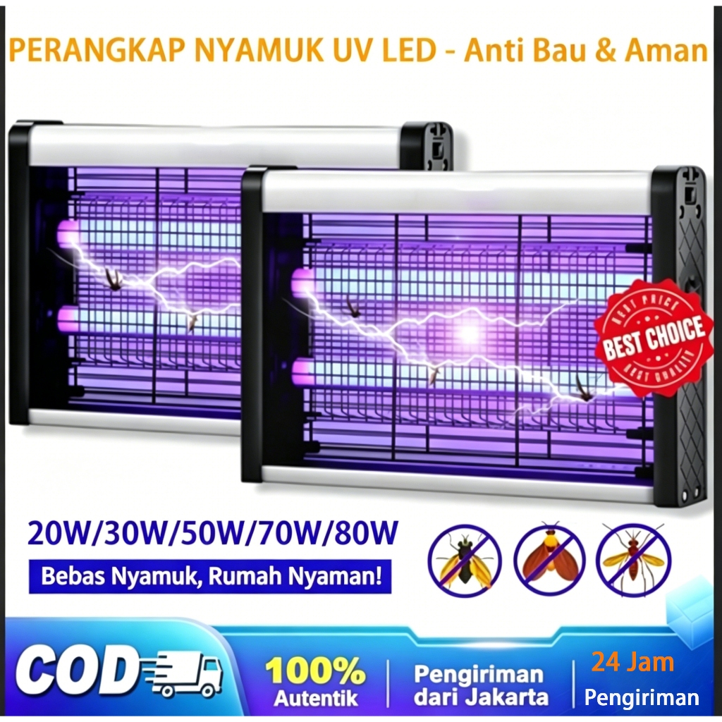 COD Perangkap Nyamuk Listrik UV | Hemat Daya Aman Ibu Bayi, Tanpa Asap Kimia, Cocok Rumah & Restoran