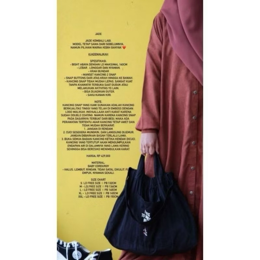 Abaya malikah jade series size M semua