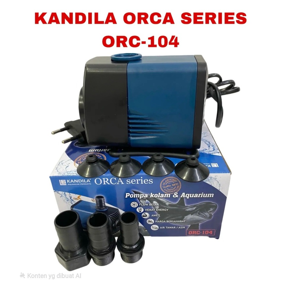 Kandila ORCA 104 Pompa celup Filter Aquarium Kolam air Kandila 25 Watt