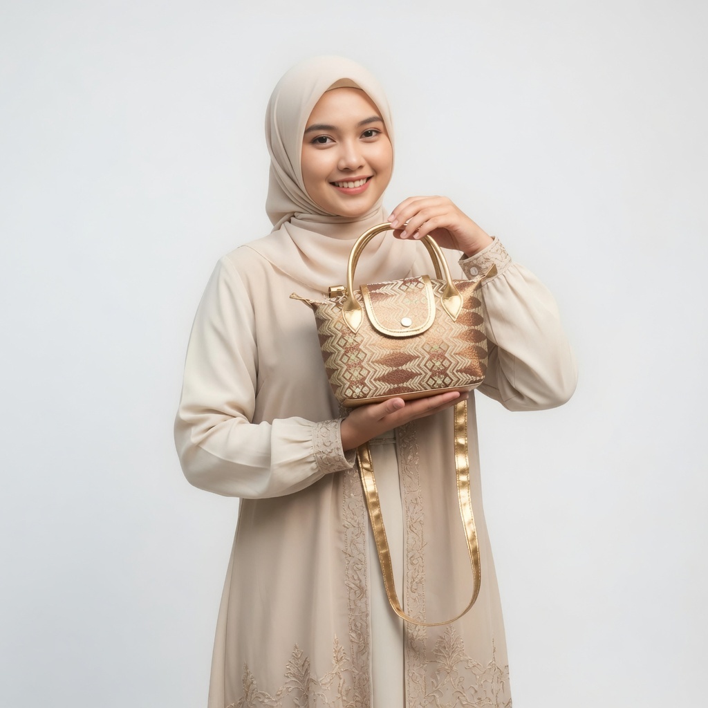 Tas Songket Mini Elegan Wanita | Tas Selempang & Handle Motif Etnik Mewah untuk Kondangan