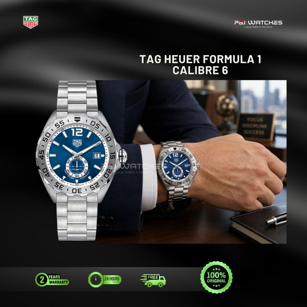 TAG HEUER Formula 1 Calibre 6 Blue Dial Stainless Steel 43mm Automatic - WAZ2014.BA0842