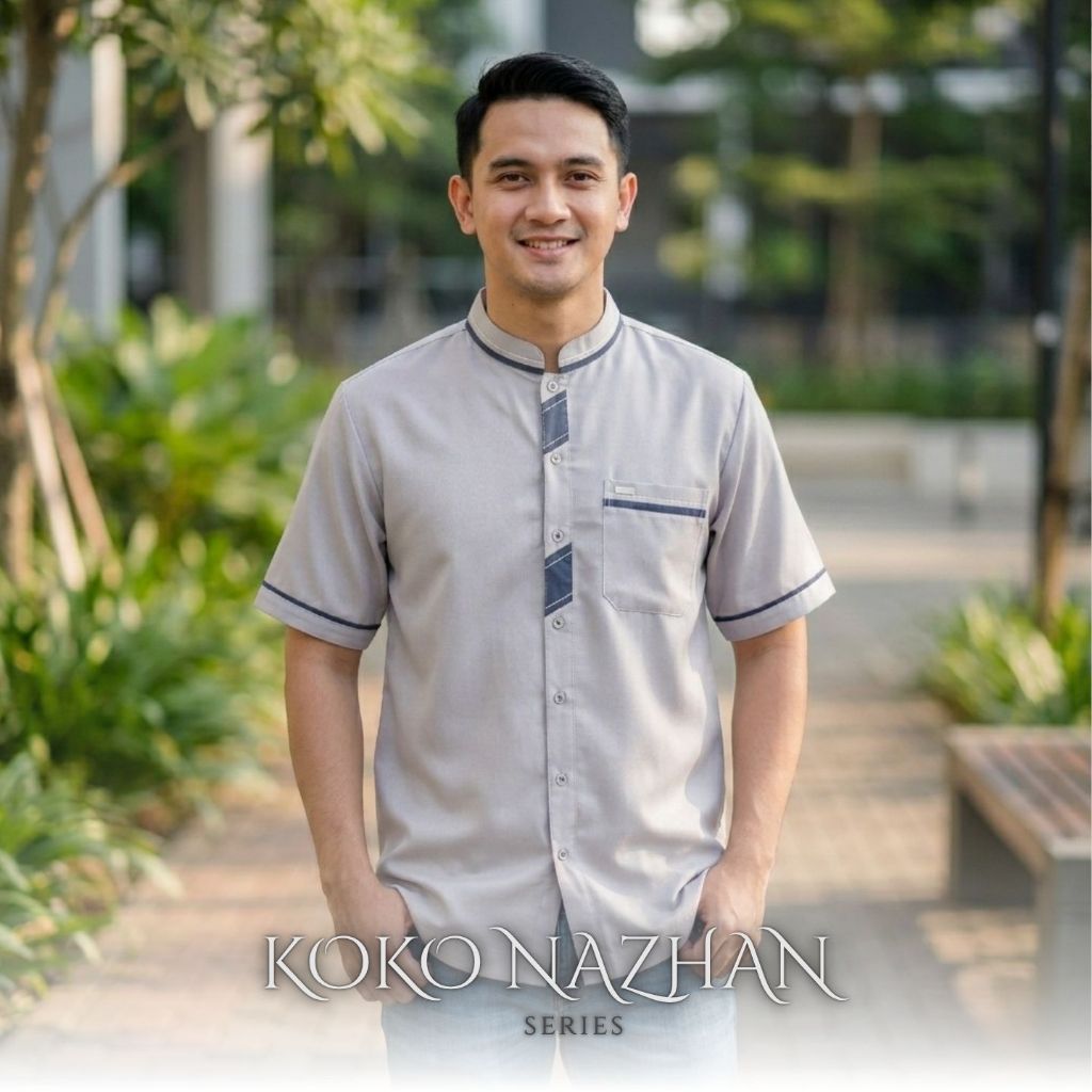 [ASRIYANI] Baju Koko Nazhan Lengan Pendek Katun New Roky Kombinasi Warna Polosan Terbaru Ays