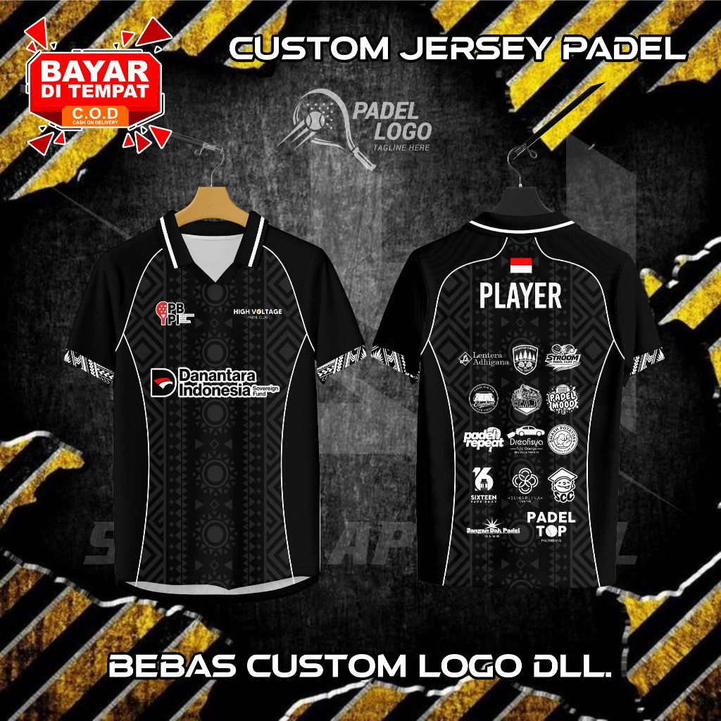 JERSEY PADEL PBPI PADEL CUSTOM JERSEY PADEL CLUB FULL PRINTING