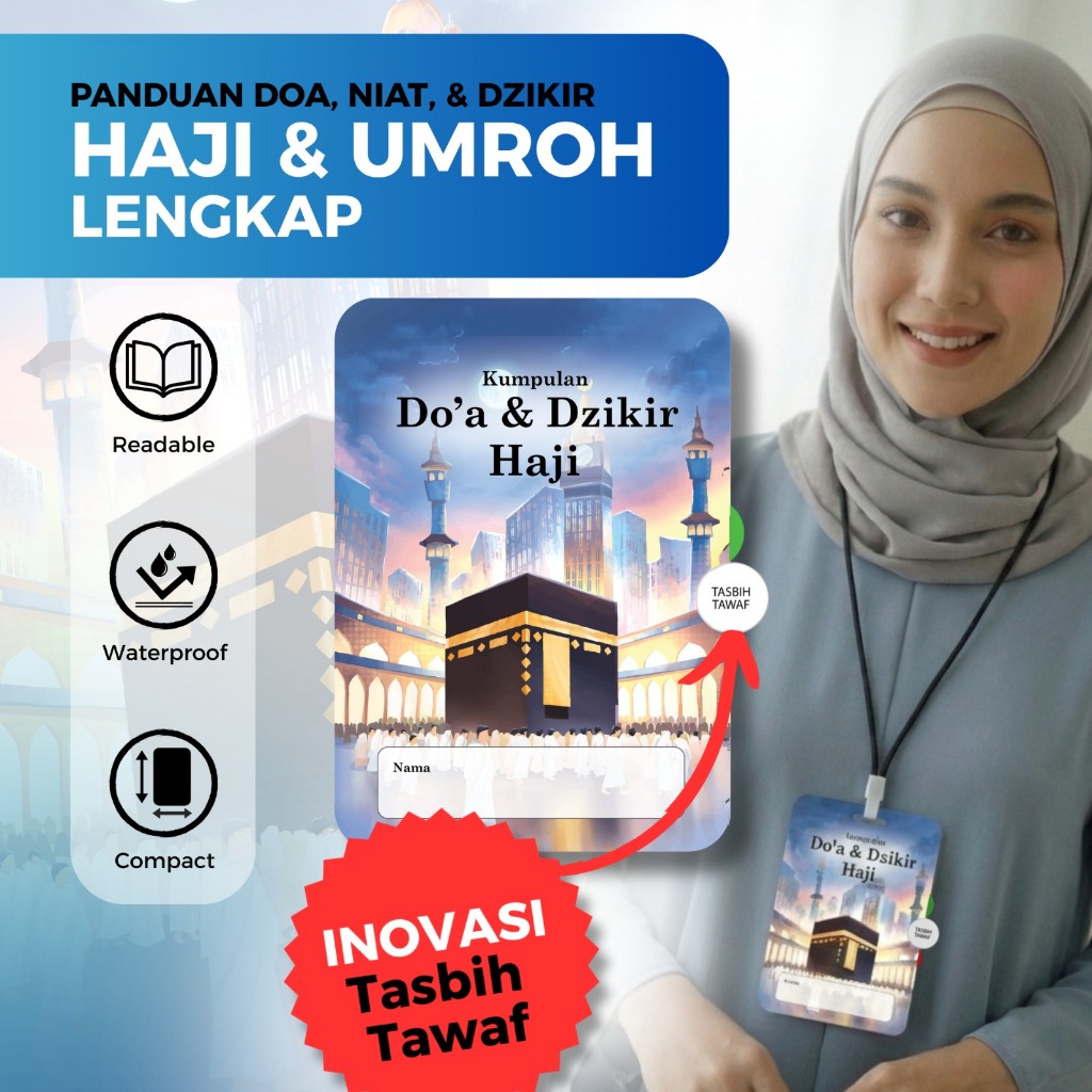 Kumpulan Doa dan Dzikir Umroh Haji | Buku Doa dan Dzikir Haji Umroh FREE LANYARD