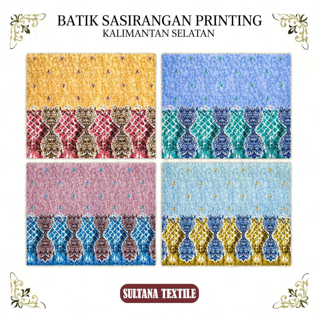 Kain Batik Sasirangan Modern Pria Wanita – Sasirangan Silk Water Print Fresia