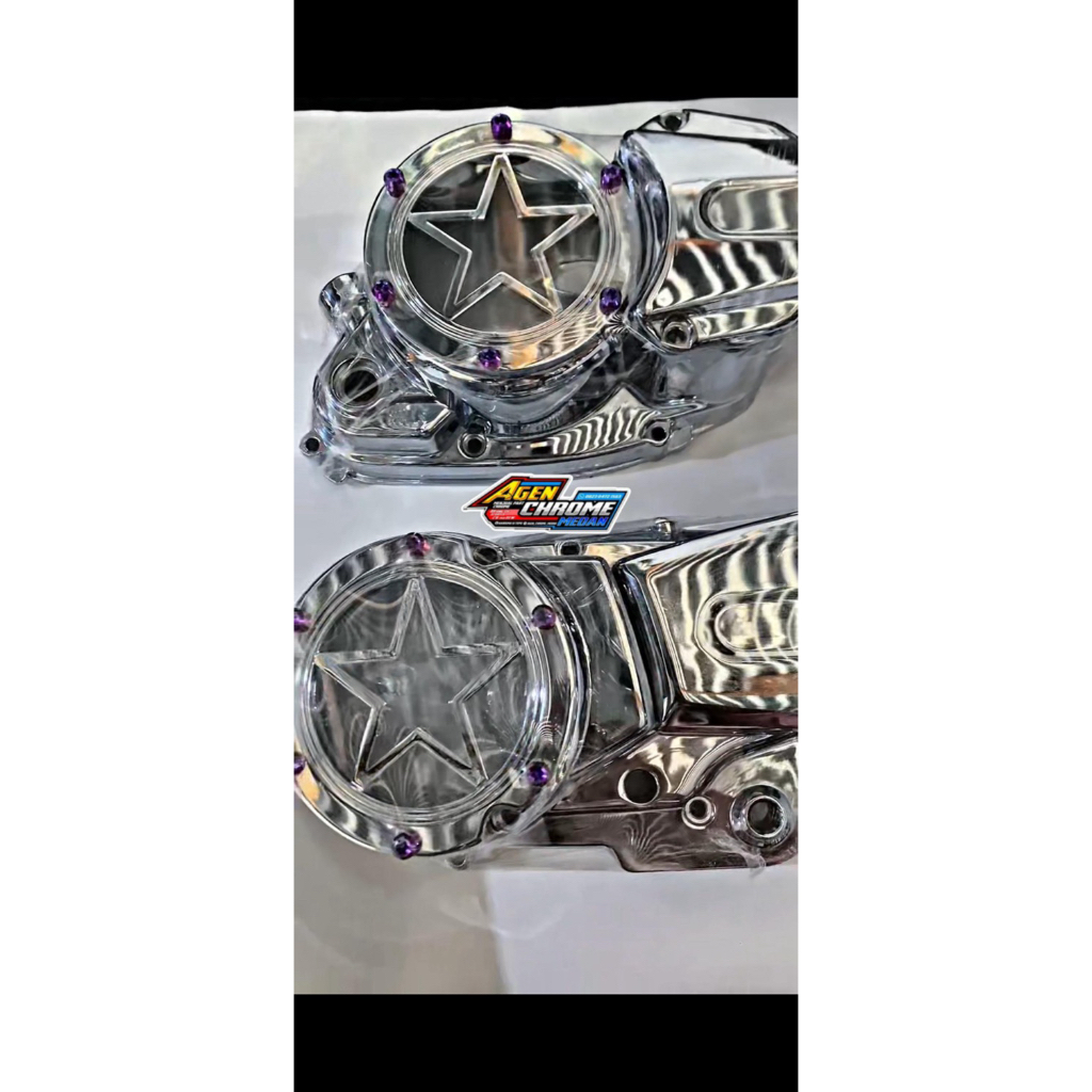 BAK MESIN TRANSPARAN BINTANG BAUT TITANIUM RX KING
