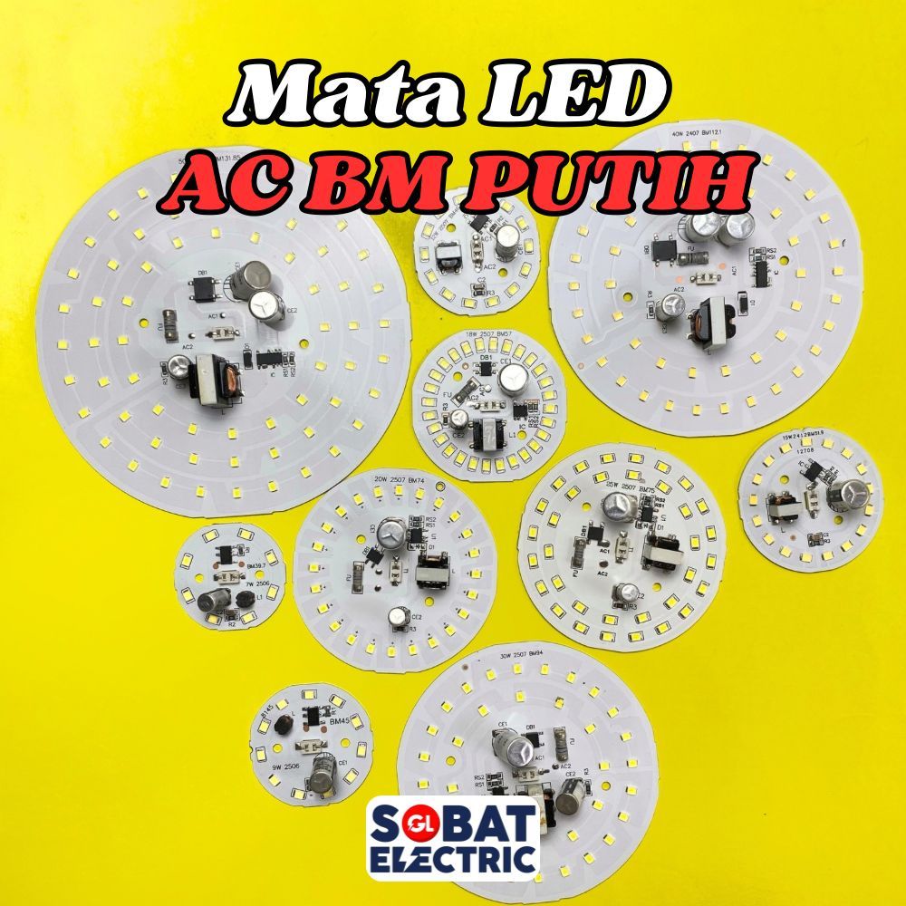 PCB LED AC (BM) Langsung 220V All Watt - DOB Mata Lampu LED AC (New BM) - Putih BM