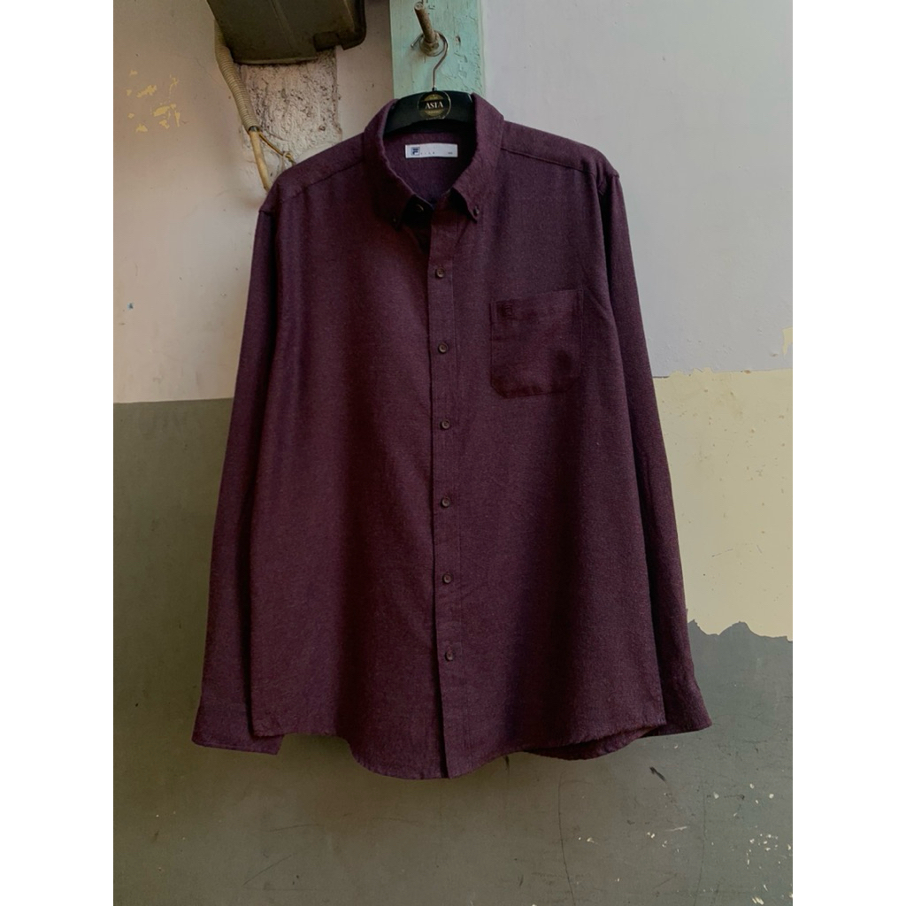 kemeja FILA pria lengan panjang preloved size L