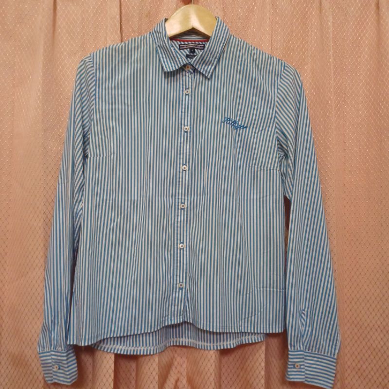 Kemeja Salur Lengan Panjang " TOMMY HILFIGER" Preloved