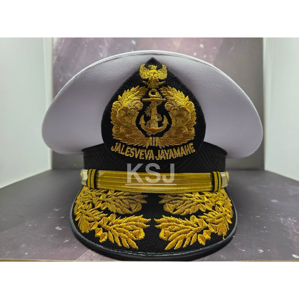 Topi Pet PDU TNI AL Pama Pamen Pati Perwira Pertama Menengah Tinggi