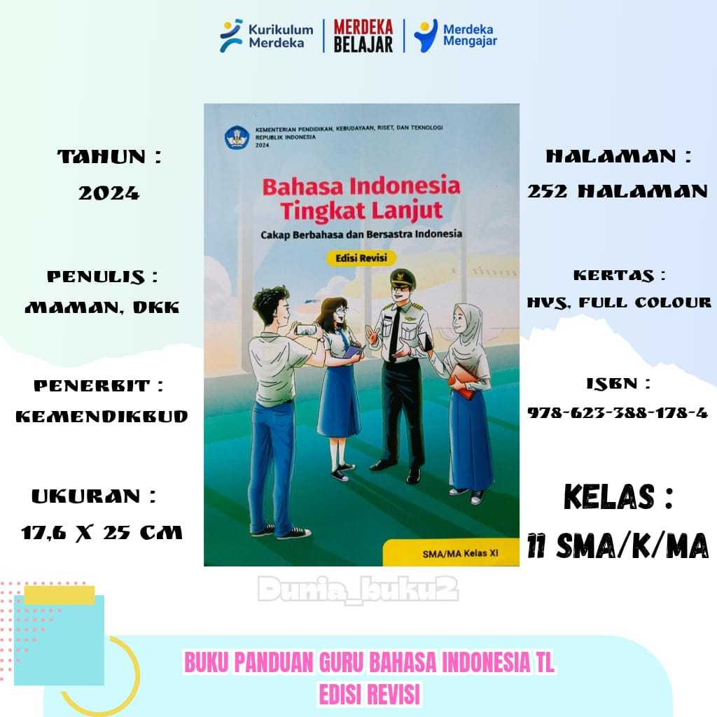BUKU GURU BAHASA INDONESIA TL EDISI REVISI KELAS 11 KURIKULUM PENGGERAK-MERDEKA SMA/K/MA PENERBIT: K