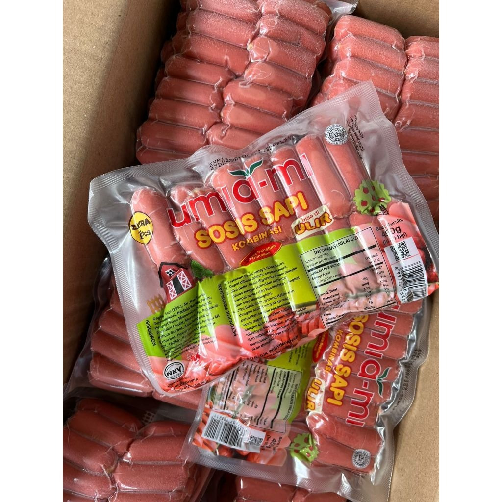 Umia-mi Sosis Sapi Cocktail 450gr / Sosis Umiami ulir merah