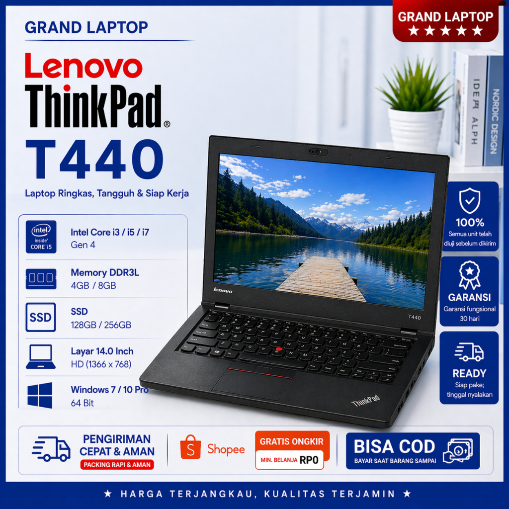 Laptop Lenovo Thinkpad L440 T440 T440S T440P Core I3/I5/I7 Gen 4 PALING MURAH PALING MULUS WORT IT T