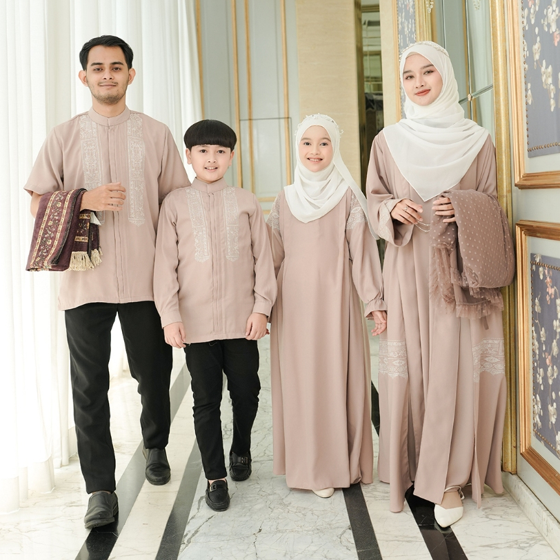 Zayra Hijab | Shaima Sand - Gamis Dewasa Abaya Koko Pria Dewasa Anak Panjang Pendek Bordir Dress Sar