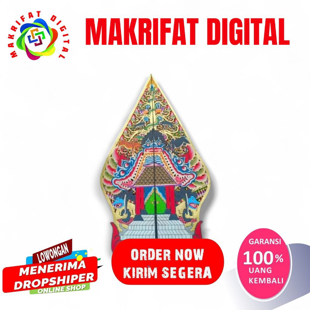 ZACK MART Wayang Kulit Asli Gunungan Kayon Standar Dalang / Gunungan Wayang Ukuran 60cm / Wayang Kul