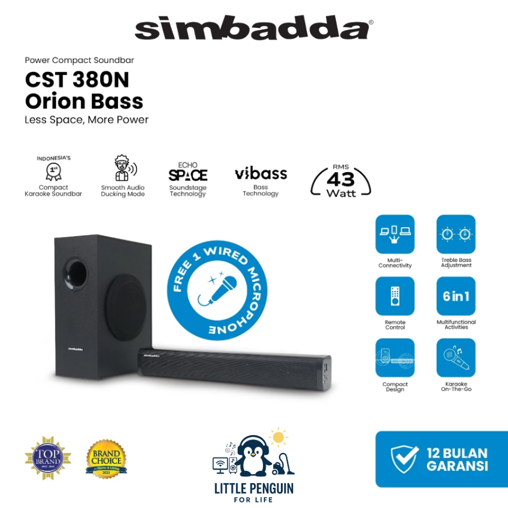 Simbadda CST 380N Orion Bass - Power Compact Soundbar - CST380N