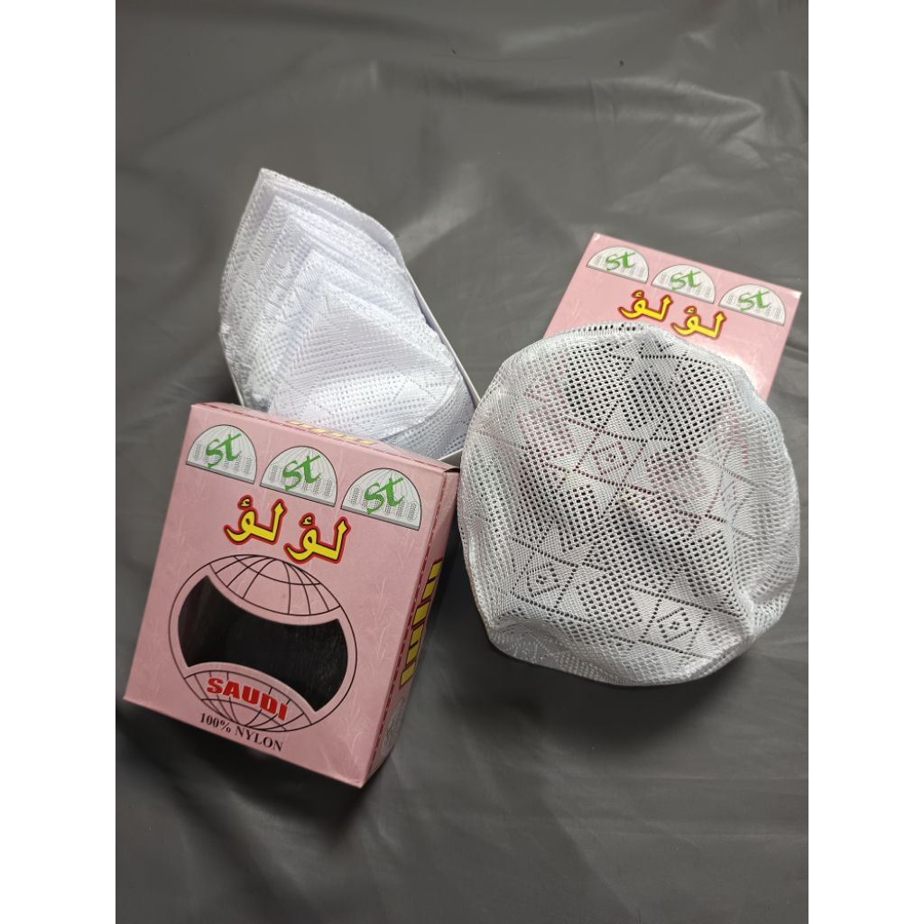 Peci Lulu Jaring Impor Premium Putih