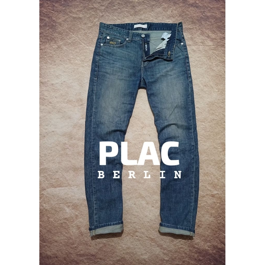 Celana jeans pria PLAC BERLIN tebal ngaret bekas pakai