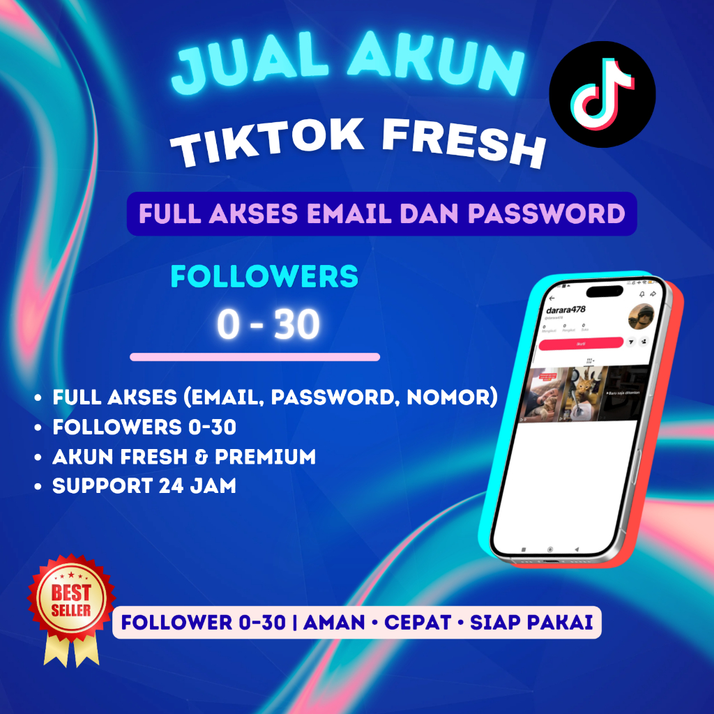 JUAL AKUN TIKTOK FRESH INDO BERKUALITAS (EMAIL AKTIF)