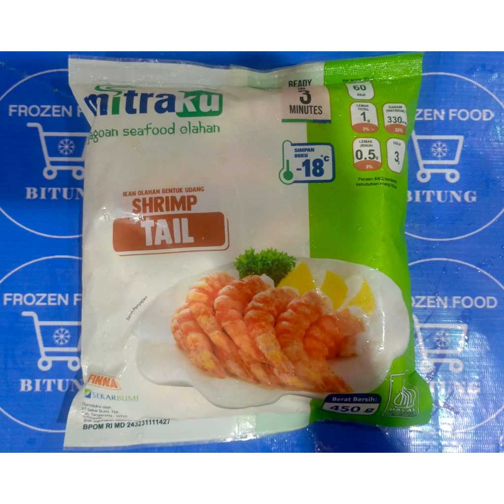 Mitraku Shrimp Tail Bentuk Udang 500gr - Frozen Food Bitung