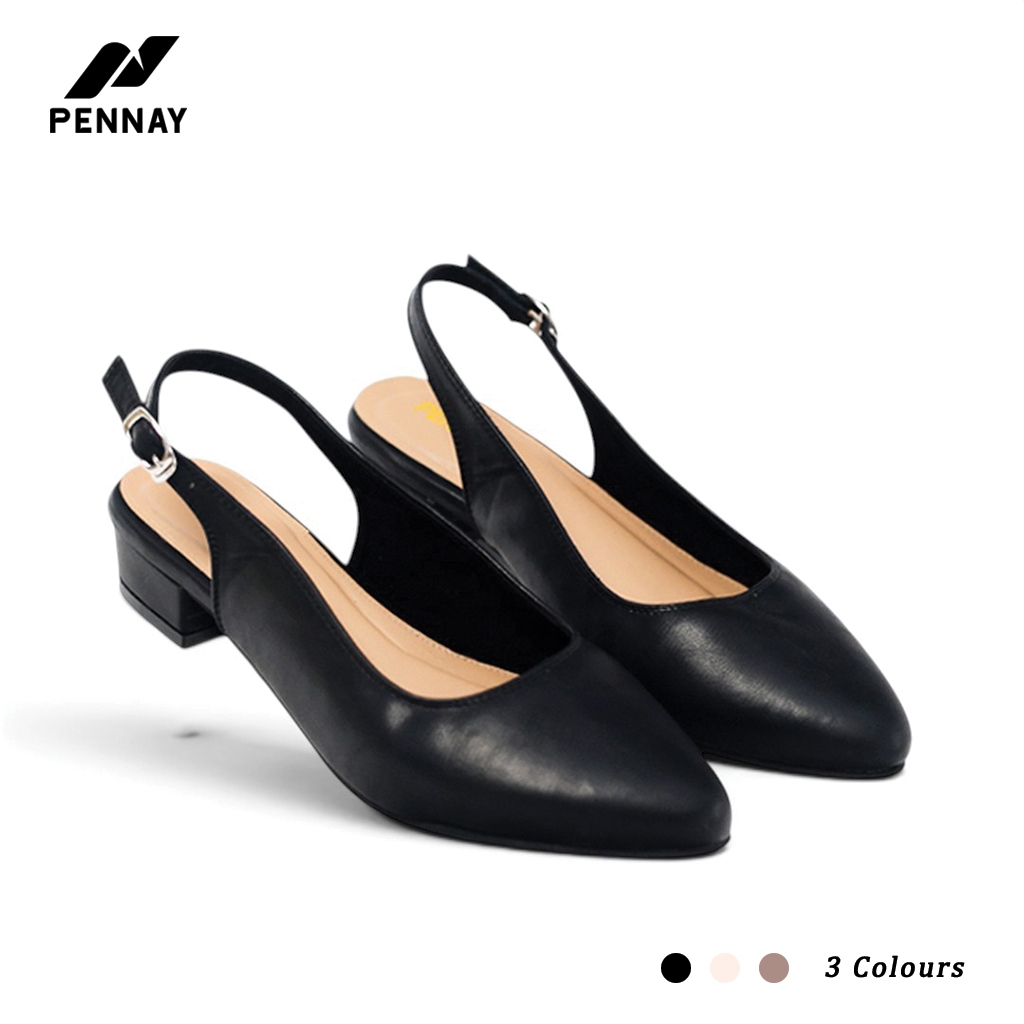 PENNAY Livia Sepatu Sandal Mules Wanita Hak 3 Cm