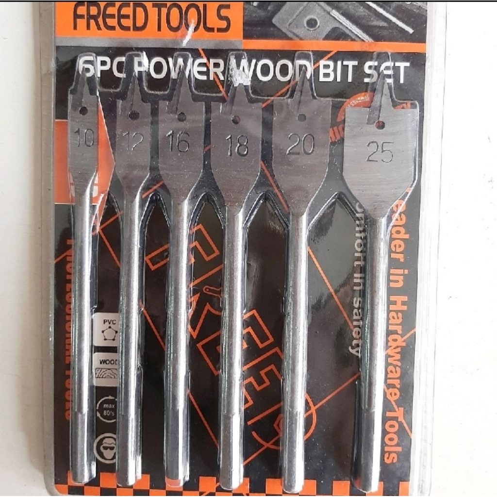 FREED Mata Bor Kayu Kipas Set 6 Pcs / Mata Bor Lubang Kayu Model Kipas