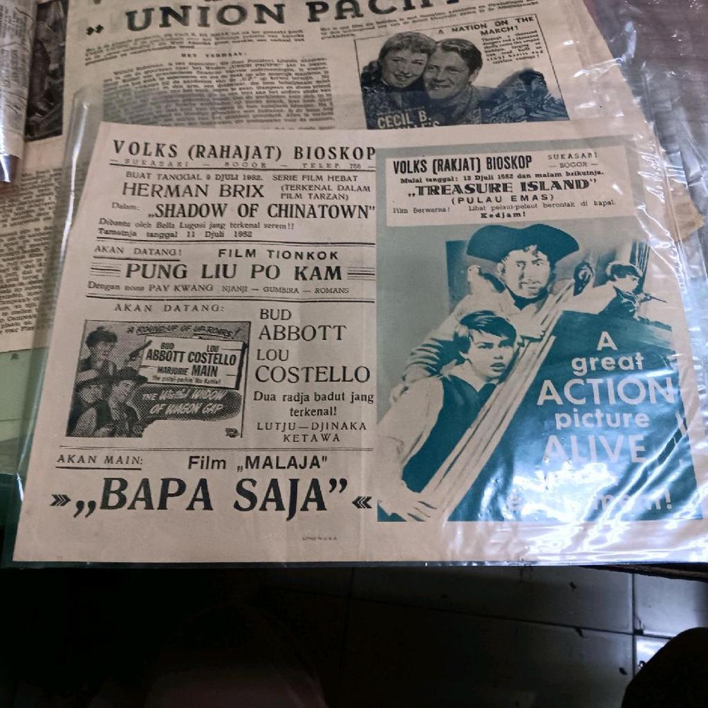 flyer film poster film langka bapa saja 1940an ori