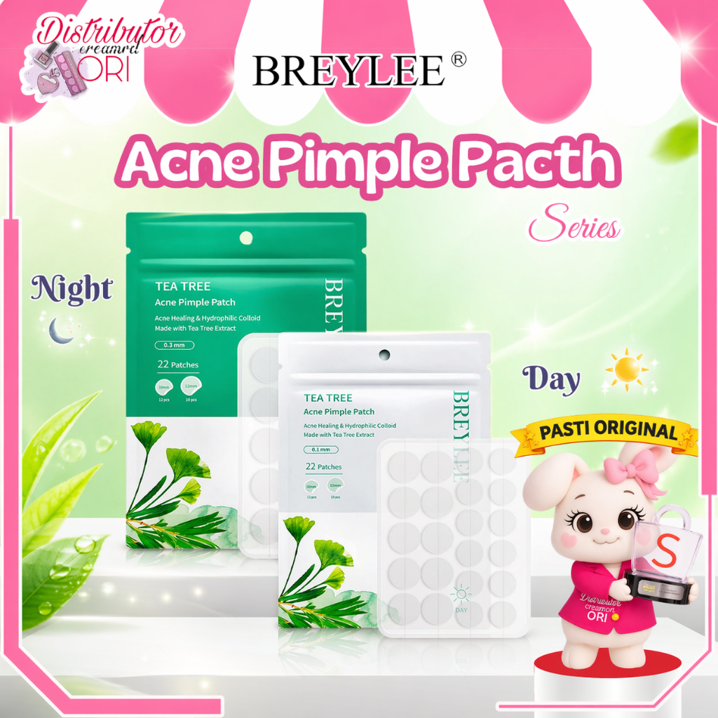 BREYLEE Paket Sticker stiker Jerawat Day (0.1mm) & Night (0.3mm) siang dan malam patch acne