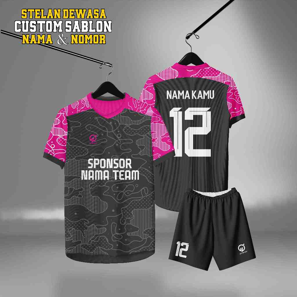 Jersey Dewasa GRATIS Custom Sablon Nama + Nomer Punggung, STELAN Baju Bola Ukuran Dewasa
