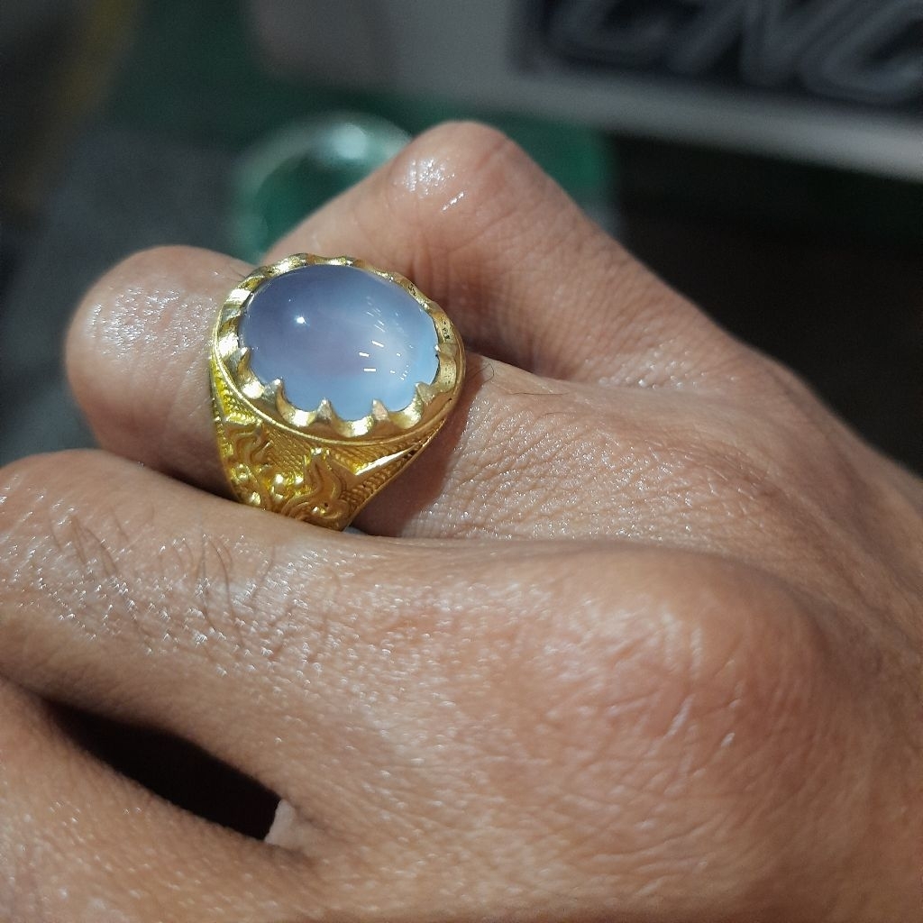 cincin batu akik biru langit baturaja