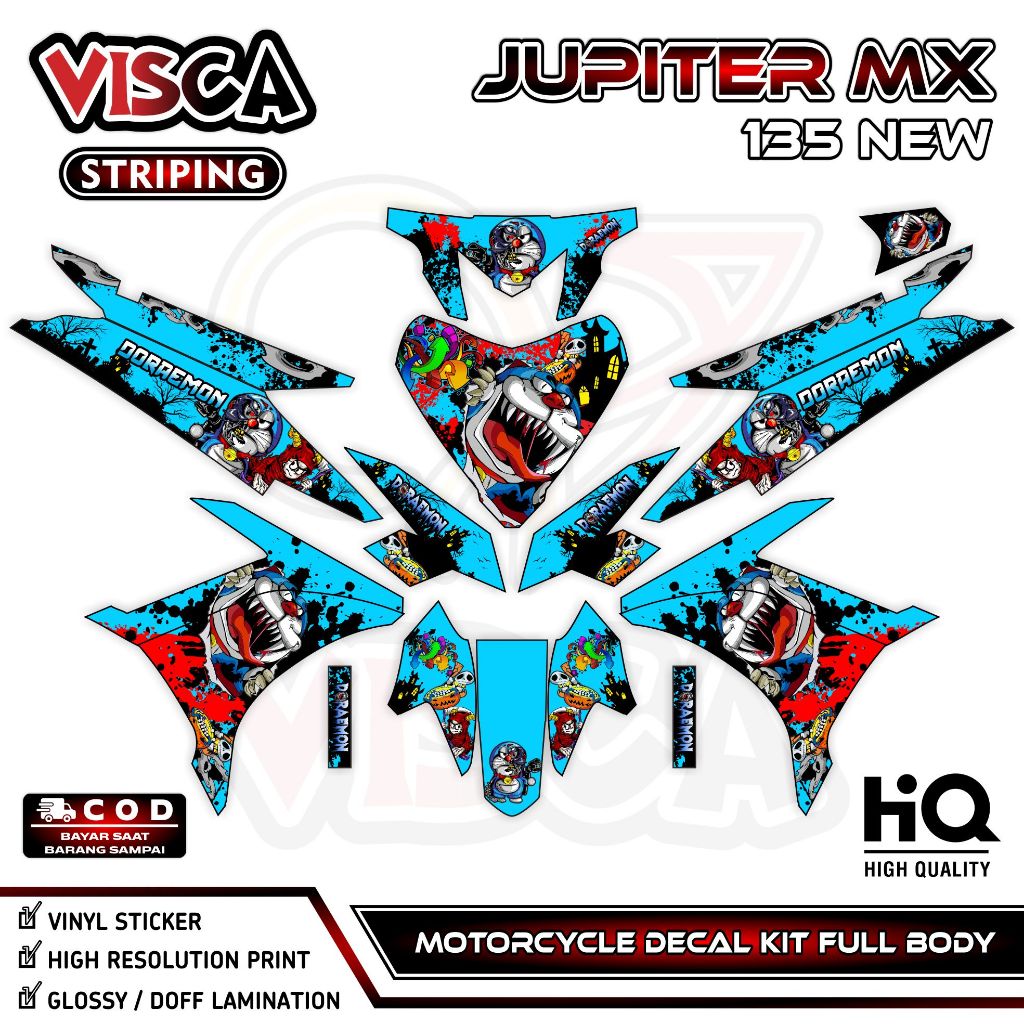 Decal Jupiter MX 135 New Full Body - Stiker Jupiter MX 135 New Full Body - Striping New Jupiter MX 1