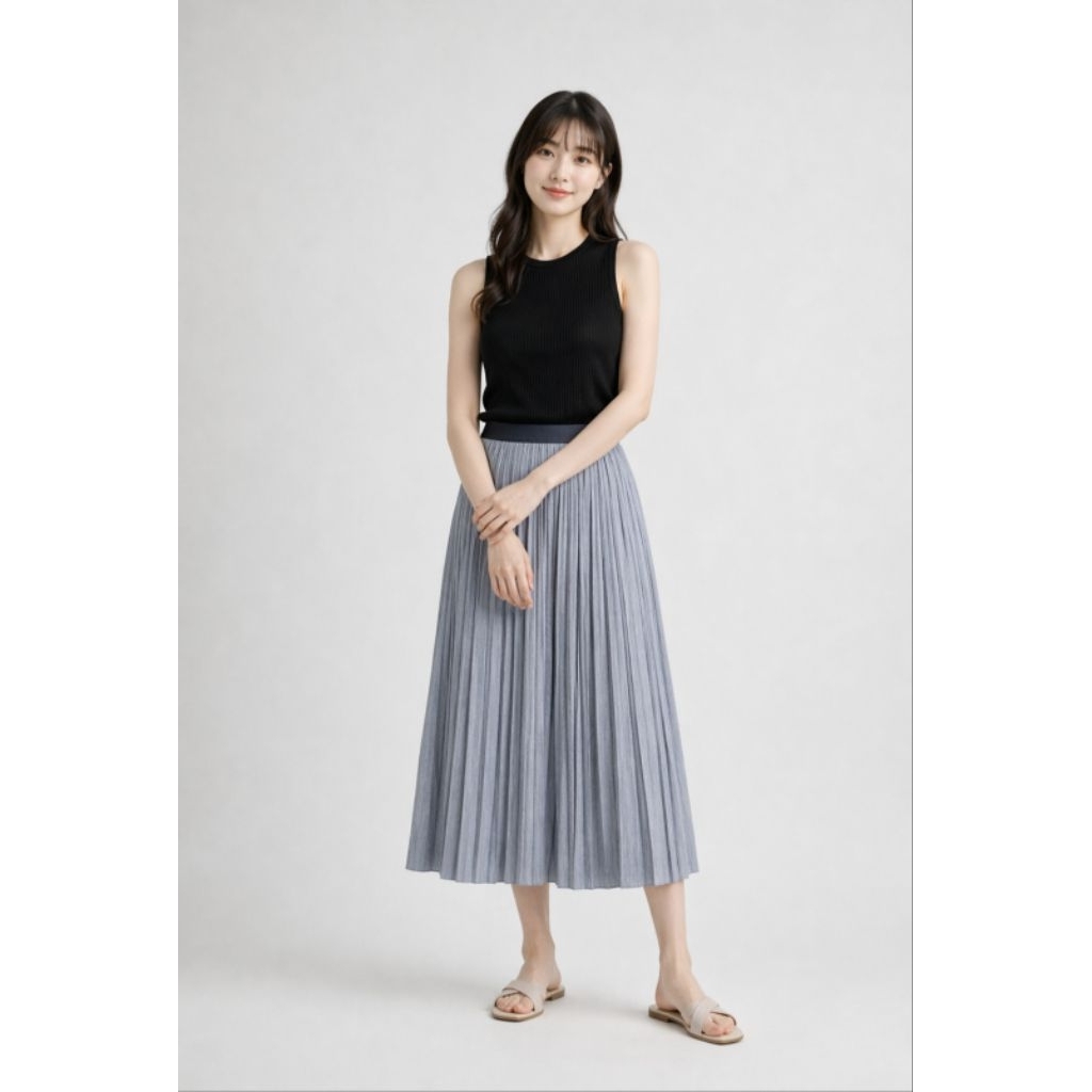 Skirt UNIQLO Accordion Pleated Misty Grey