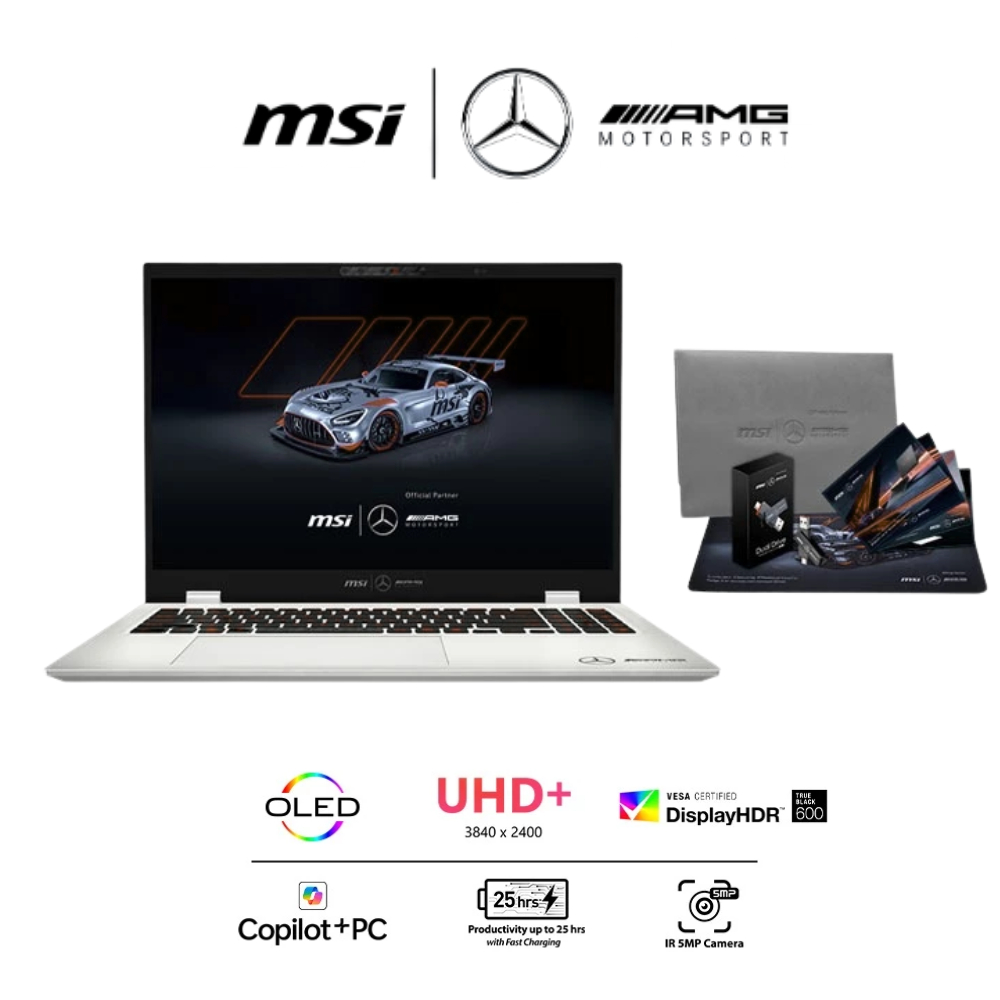 MSI Prestige 16 AI+ Mercedes Ultra 7 258V - RAM 32GB 1TB W11+OHS 16" UHD - B2VMG-226