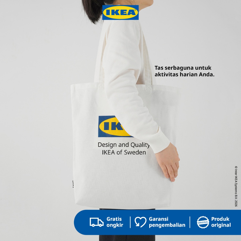 IKEA EFTERTRADA Tote Bag Bahan Katun - Putih