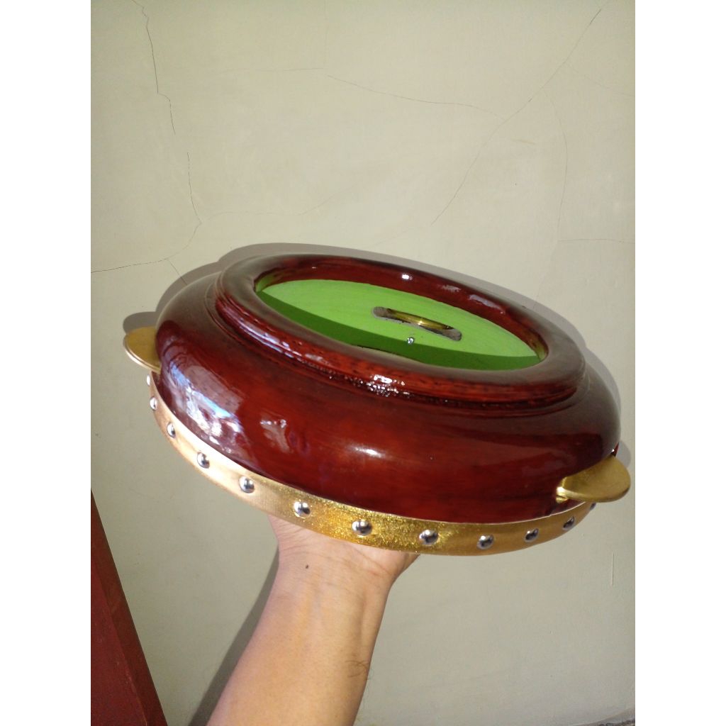 Rebana hadroh diameter 30 cm, kricik kuningan