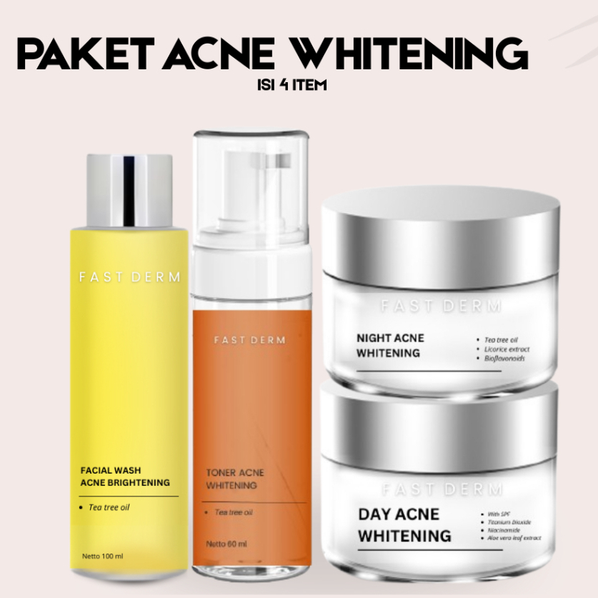 Fast Derm Paket Skincare Isi 4 – Perawatan Wajah Lengkap Pencerah & Pelembap