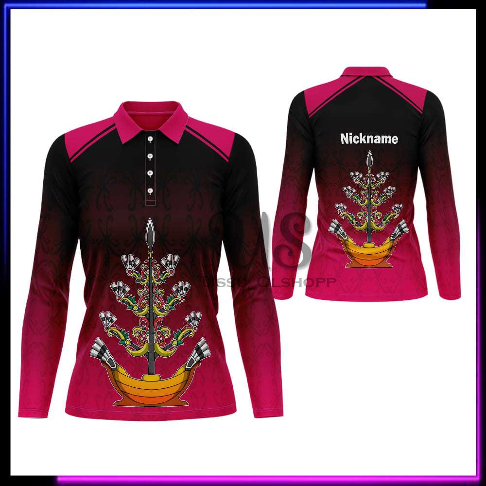 Baju Dayak Motif Etnik Batang Garing Pria Wanita - Jersey Batik Dayak Kalimantan - Kaos Batik Dayak