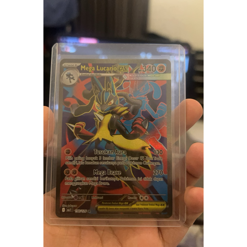 Kartu pokemon tcg Mega Lucario Ex sr