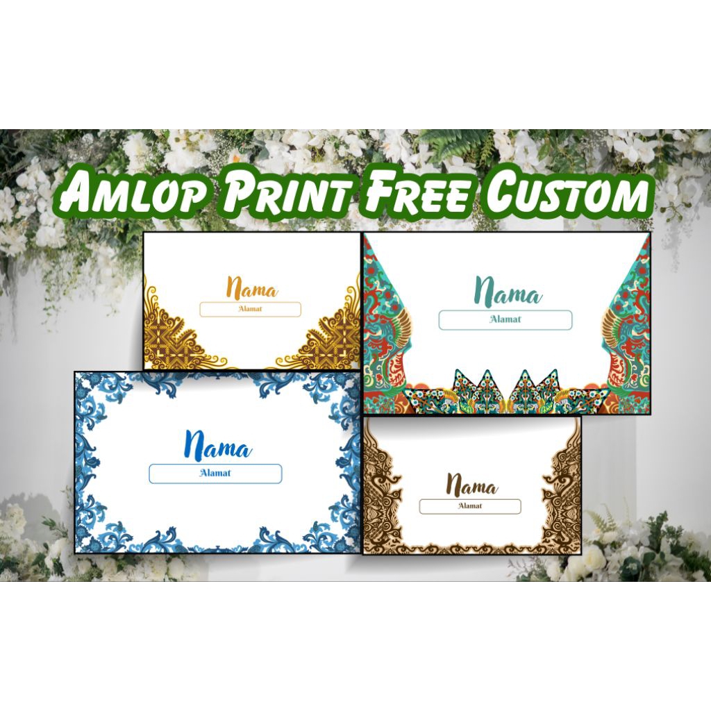 (isi 50pcs) Amplop Kondangan Tema Jawa Batik / Amplop Nikahan / Amplop Custom/ Amplop Print