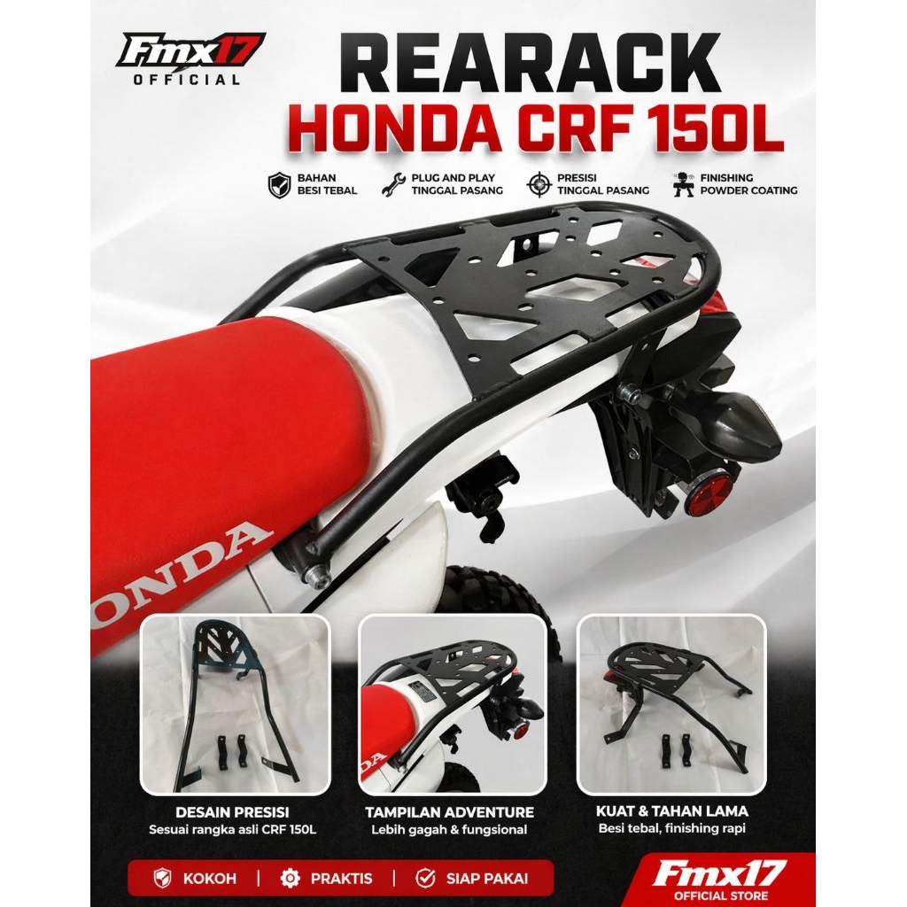 REAR RACK HONDA CRF 150L / NEW BEHEL BELAKANG HONDA CRF 150L