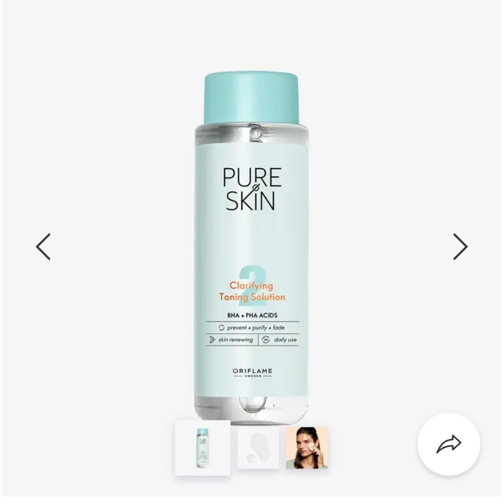 pureskin Oriflame (5 minute oil control clay mask/mattifying & cooling face lotion/deep clease face 