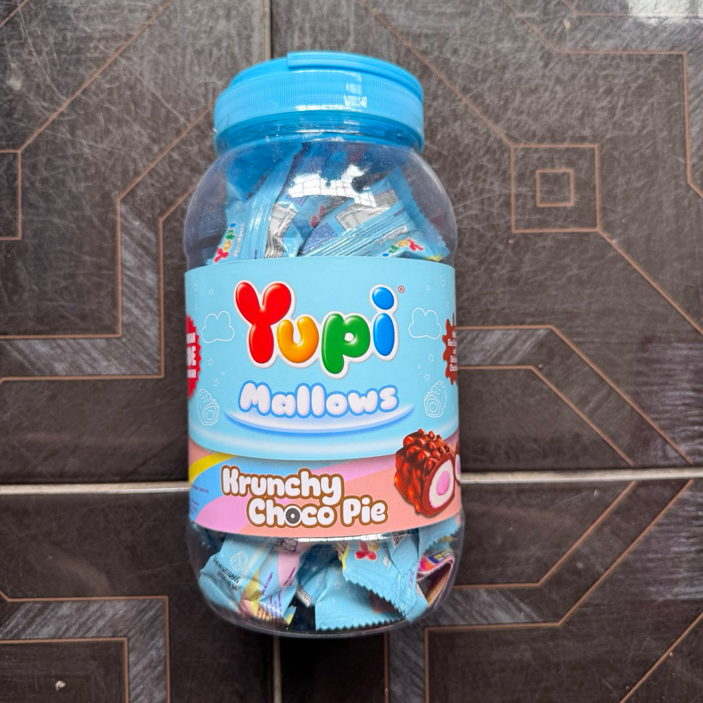 Yupi Mallows Krunchy Choco Pie 1 Toples 18 Pcs - Marshmallow Cokelat Rice Crispy Coklat Chocolate