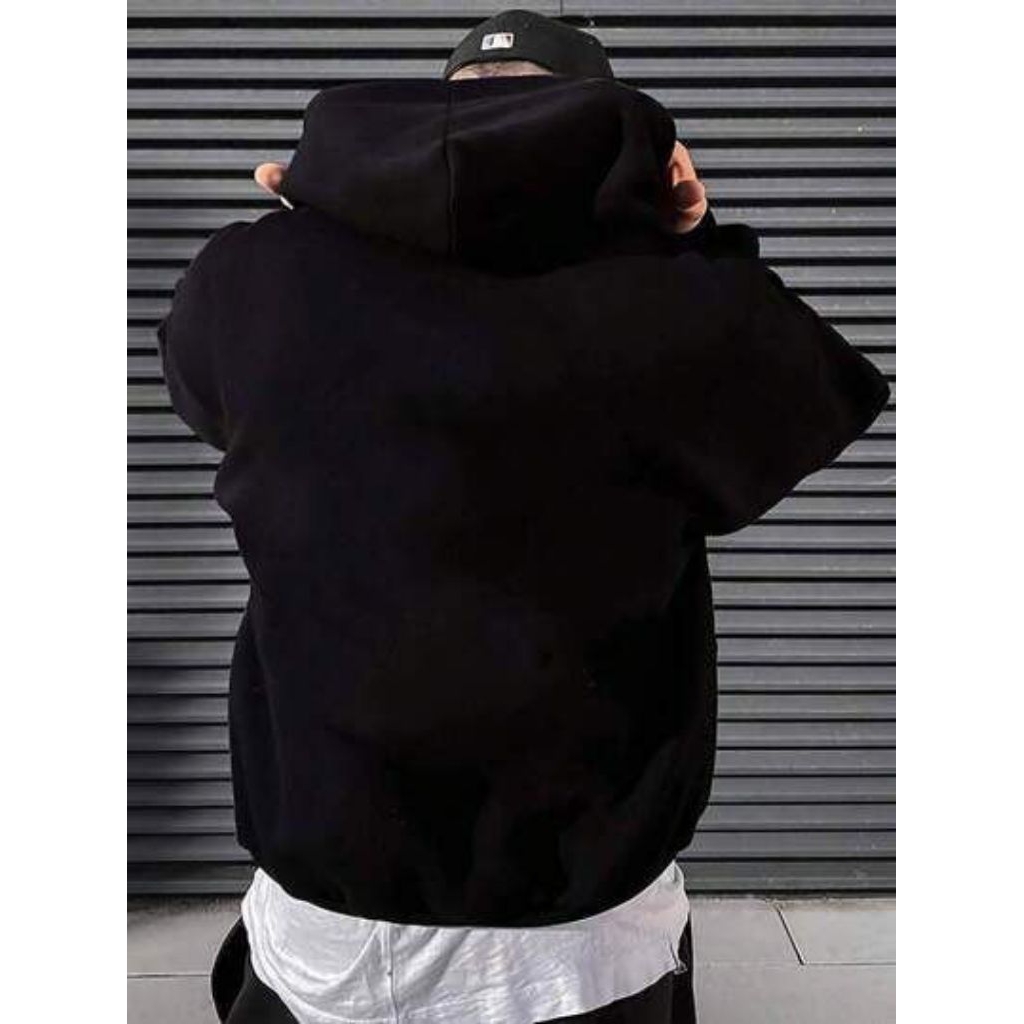 HOODIE HITAM Polos Tebal