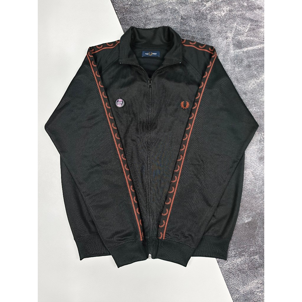Fred Perry Tracktop Taped (100% Original) Black Oren Olive